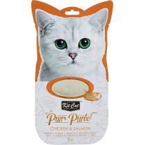 Kit Cat Purr Puree Chicken & Salmon Cat Wet Treat Tubes 4 x 15g Pack 