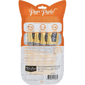 Kit Cat Purr Puree Chicken & Salmon Cat Wet Treat Tubes 4 x 15g Pack 