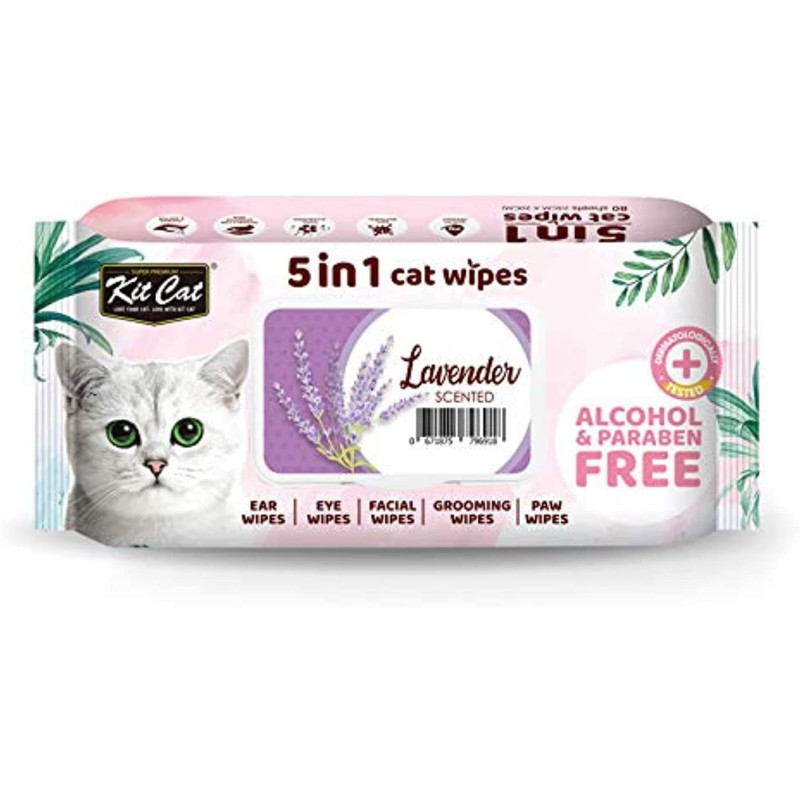 Kitcat 5 In 1 Cat Wipes Lavender Light Pink