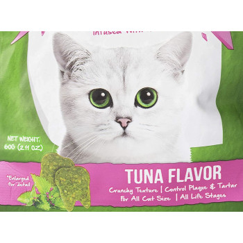 Kitcat Breath Cat Bites Tuna Flavor Green 60g, Cat Oral & Dental Care Bites