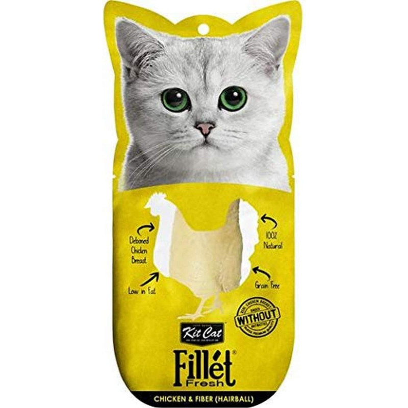 Kit Cat Fillet Fresh Chicken & Fiber Hairball 30G
