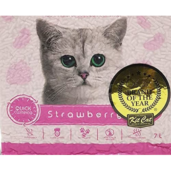 Kit Cat Soya Clump Soybean Cat Litter Strawberry 7L | Clumping Cat Litters