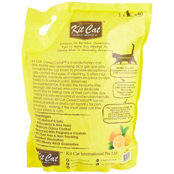 Kit Cat Crystal Silica Cat Litter Lemon 5L KitCat yellow
