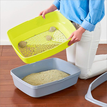Moderna Lift To Sift Cat Litter Tray 50.2 X 38.4 X H24.1 cm Warm Grey AA70