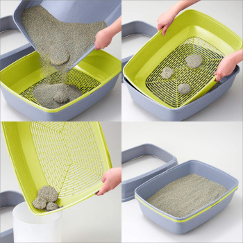 Moderna Lift To Sift Cat Litter Tray 50.2 X 38.4 X H24.1 cm Warm Grey AA70