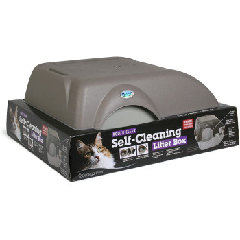 Omega Paw Self Cleaning Litter Box Large Grey Brown RA20 20 L x 23 W x 19 H