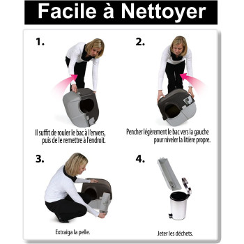 Omega Paw Self Cleaning Litter Box Large Grey Brown RA20 20 L x 23 W x 19 H