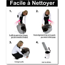 Omega Paw Self Cleaning Litter Box Large Grey Brown RA20 20 L x 23 W x 19 H