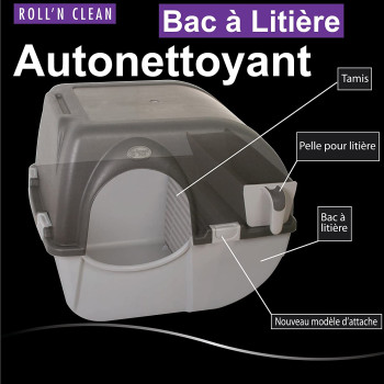 Omega Paw Self Cleaning Litter Box Large Grey Brown RA20 20 L x 23 W x 19 H