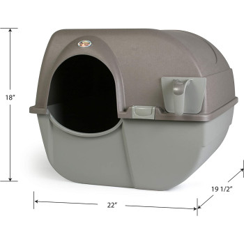 Omega Paw Roll N Clean Self Cleaning Litter Box Regular Brown