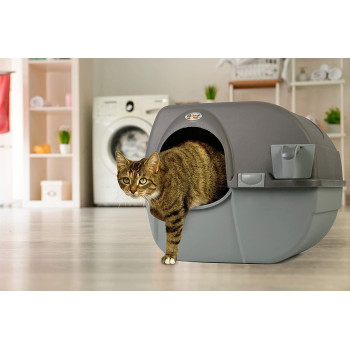 Omega Paw Roll N Clean Self Cleaning Litter Box Regular Brown