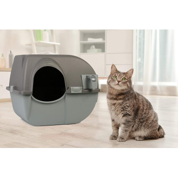 Omega Paw Roll N Clean Self Cleaning Litter Box Regular Brown