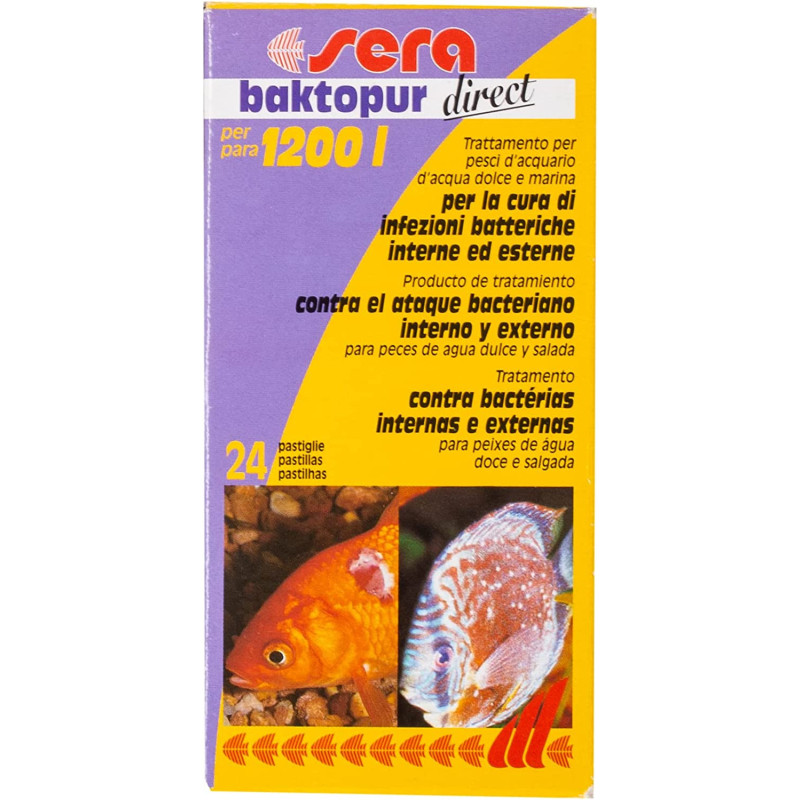 Sera Baktopur Direct 24 Tablet Water Conditioner Against Bacterial Infections Multicolor