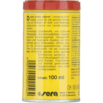 Sera 556 Crabs Natural 1 Oz 100 ml Pet Food One Size