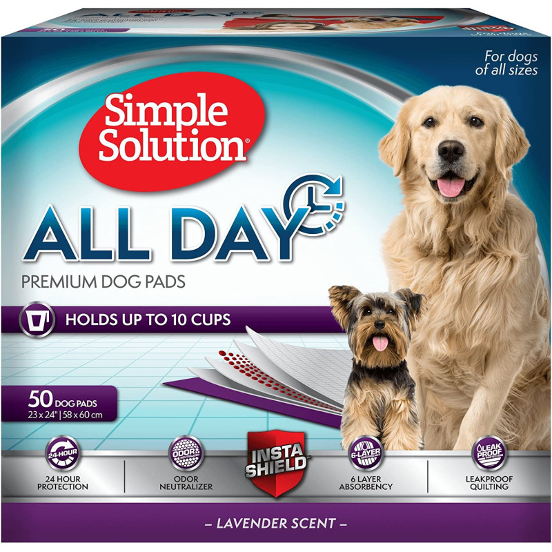 Simple Solution Premium Dog and Puppy Training Pads White Pack of 50