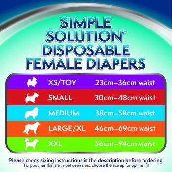 Simple Solution Disposable Female Dog Diapers White Medium Pack of 12 M Pack of 1