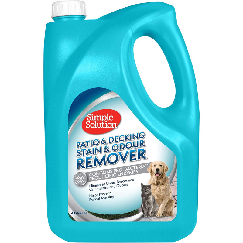 Simple Solution Patio And Decking Pet Stain And Odour Remover Silver 4 Litres White