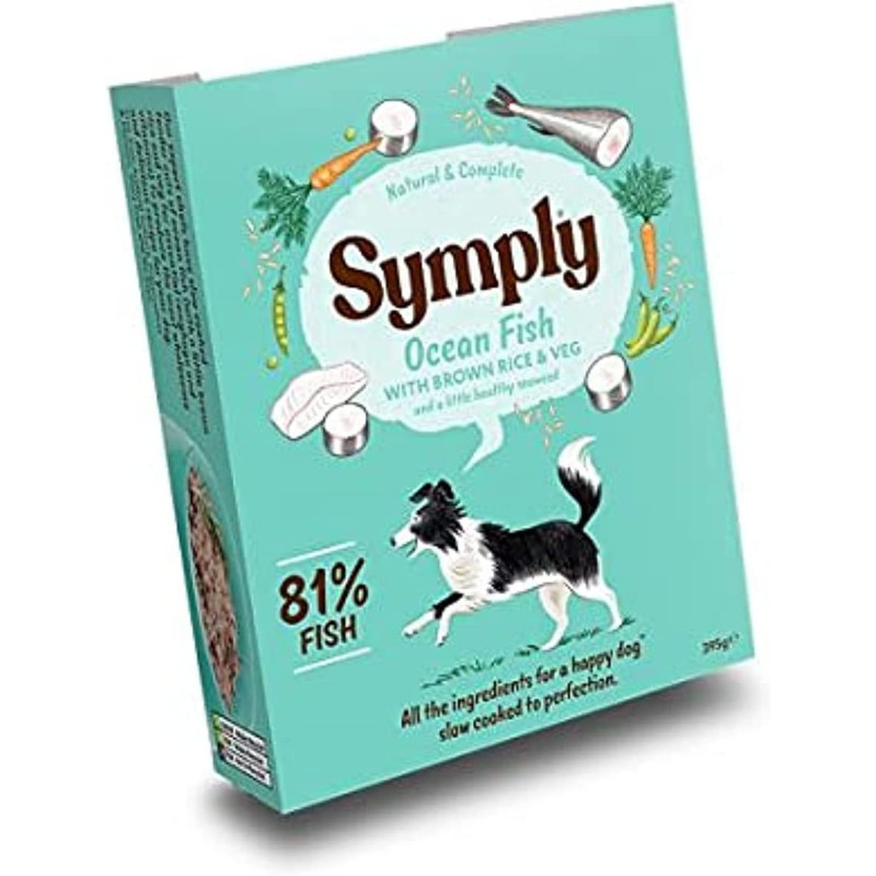 Symply Adult Ocean Fish Brown Rice & Veg Wet Dog Food 7 x 395g 7pcs