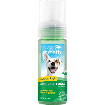Tropiclean Fresh Breath Pet Mint Foam Plaque Remover 4.5oz