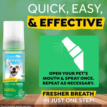Tropiclean Fresh Breath Pet Mint Foam Plaque Remover 4.5oz