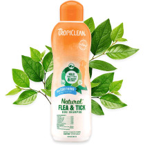TropiClean Natural* Flea & Tick Soothing Shampoo for Dogs 20oz Made in USA