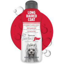 TropiClean PerfectFur Long Haired Coat Shampoo for Dogs 16oz Made in USA Naturally Derived Long Haired Coat Formula for Detangling & Dematting on Breeds Like Shih Tzus Terriers & Lhasa Apsos