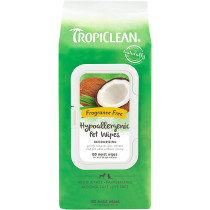 TropiClean Hypoallergenic Cleaning Wipes for Pets Free of Residue Parabens Alcohol Dyes 100ct
