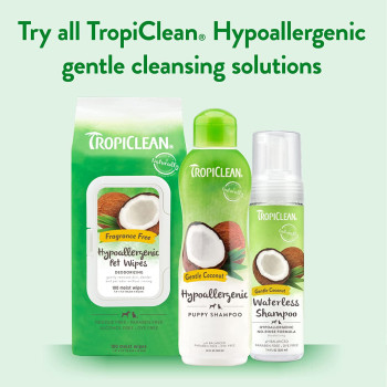 TropiClean Hypoallergenic Cleaning Wipes for Pets Free of Residue Parabens Alcohol Dyes 100ct