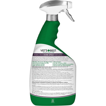 Vet S Best 3165810526Onl Flea And Tick Treatment Home Spray For Cats White 32 Oz