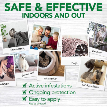 Vet S Best 3165810526Onl Flea And Tick Treatment Home Spray For Cats White 32 Oz