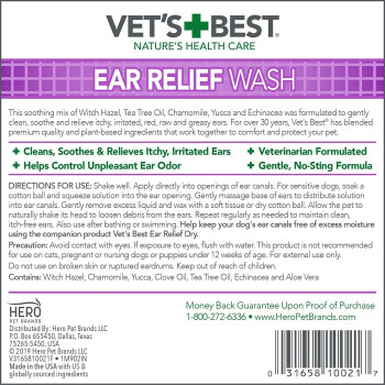 Vet S Best Ear Relief Wash For Dogs 4 Oz White