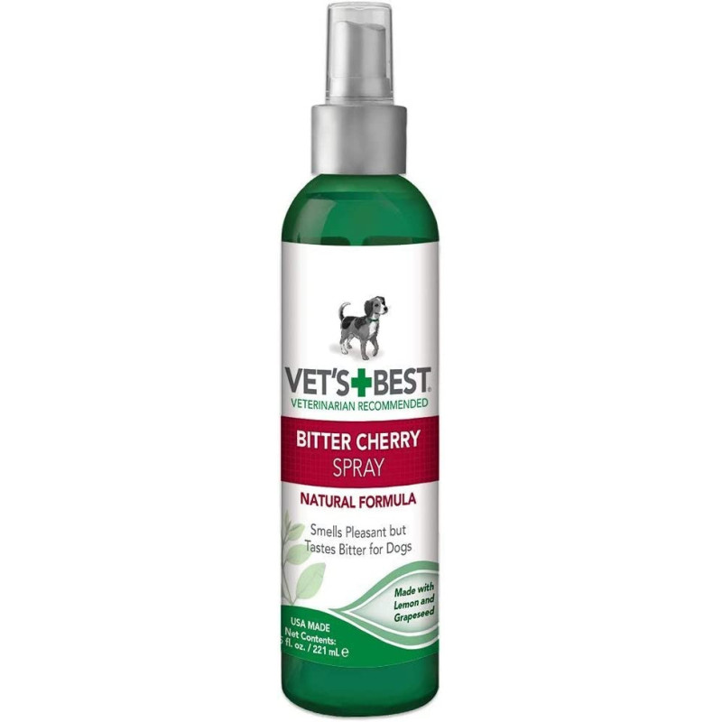 Vet S Best Bitter Cherry Spray No Chew Dog Deterrent White 7.5 Oz.