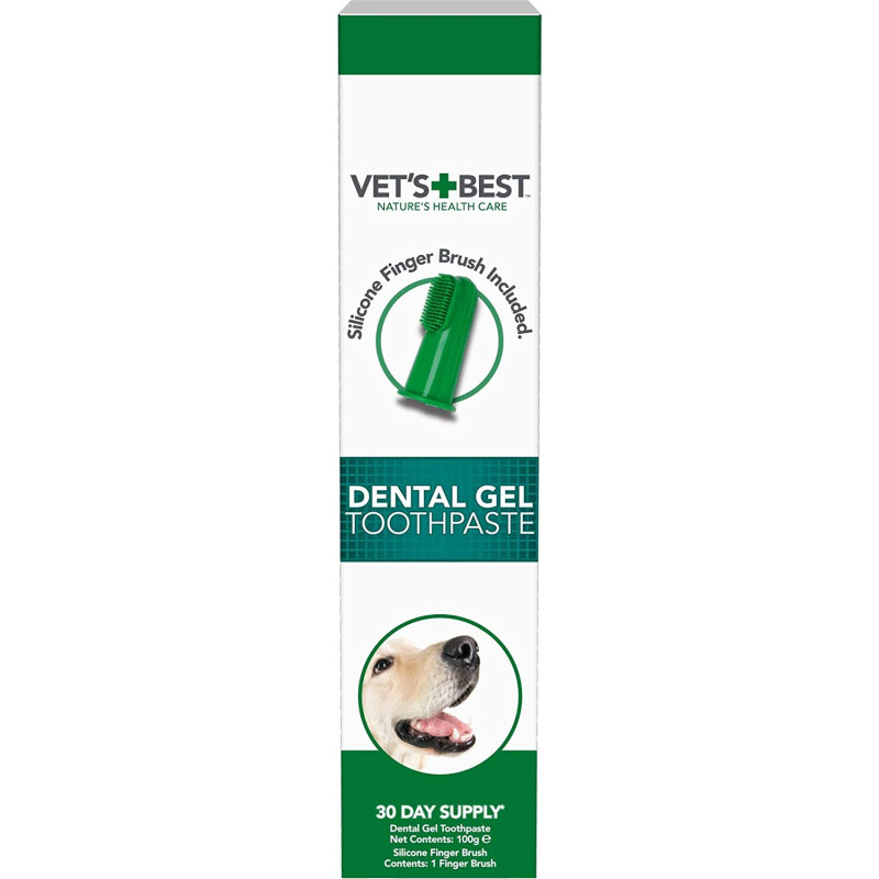 Vet s Best Enzymatic Dog Toothpaste Teeth Cleaning and Fresh Breath Dental Care Gel Yellow White 3.5 oz