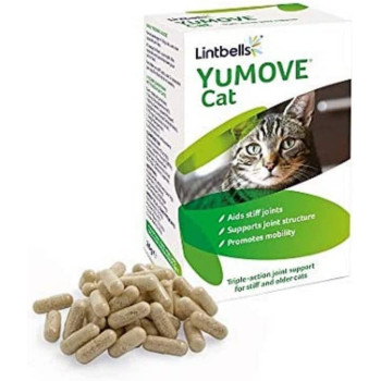 Lintbells Yumove Cat Hip And Joint Supplement For Stiff Cats All Ages And Breeds 60 Capsules Clear