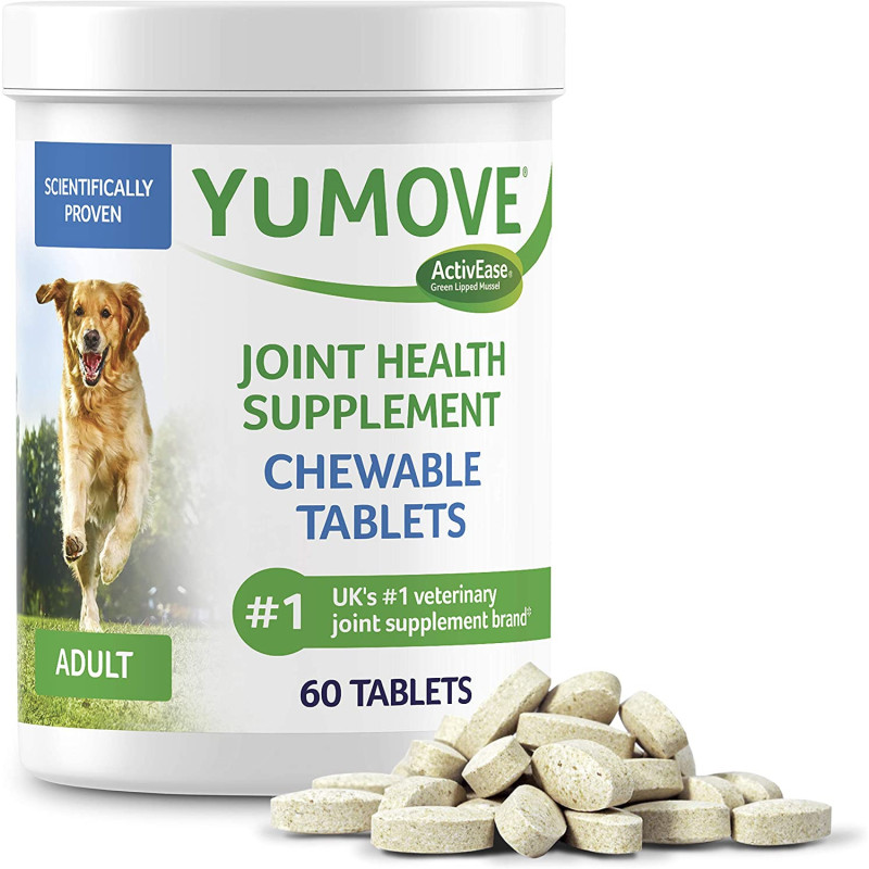 Yumega Lintbells Yumove Adult Dog Hip And Joint Supplement For Stiff Dogs Aged 6 To 8 60 Tablets 60 Count Pack of 1