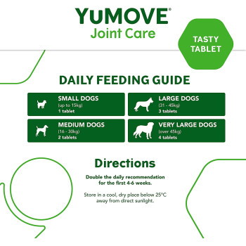 Yumega Lintbells Yumove Adult Dog Hip And Joint Supplement For Stiff Dogs Aged 6 To 8 60 Tablets 60 Count Pack of 1