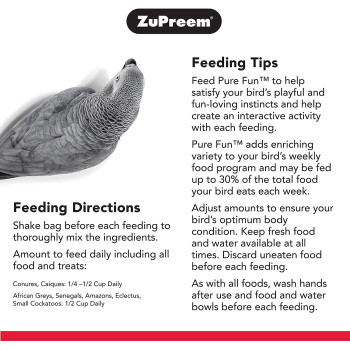 Zupreem Pure Fun Parrots & Conures 2 Lb