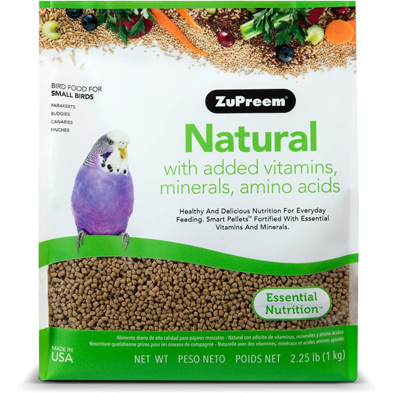 Zupreem Natural With Added Vitamins Minerals Amino Acids Small Bird Food 2.25 Lb