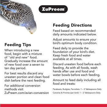 Zupreem Natural With Added Vitamins Minerals Amino Acids Small Bird Food 2.25 Lb