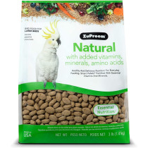 Zupreem Natural With Added Vitamins Minerals Amino Acids Medium Large Bird Food 3 Lb.