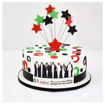 National Day Stars Fondant Cake