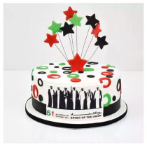 National Day Stars Fondant Cake