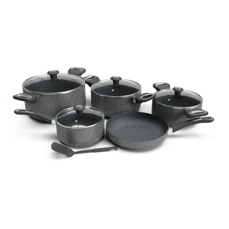 DELICI Opulence Nonstick Granite Cookware Set OF 10Pcs with 5 layer Super Coating (ACS10HE)