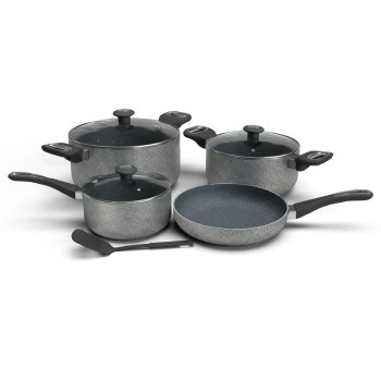 DELICI 8Pcs Nonstick Granite Cookware Set with 5 layer Super Coating - ACS8HE