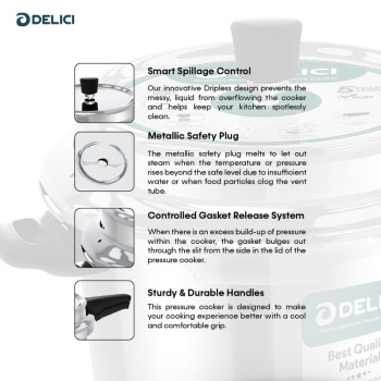 DELICI Dripless 5 L Pressure Cooker - ADPC5E