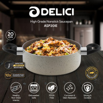 Delici ASP20IE Superior Aluminium Body Saucepan 