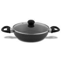 DELICI Kadai Pan Superior Aluminium Body with Dark spatter Coating - AKP20GE
