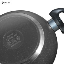 DELICI Kadai Pan Superior Aluminium Body with Dark spatter Coating - AKP24GE