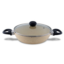 DELICI Kadai Pan Superior Aluminium Body with Dark spatter Coating - AKP20IE