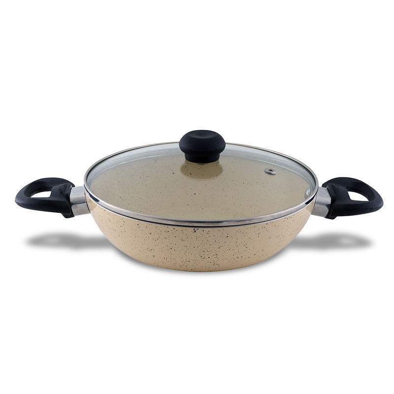 DELICI Kadai Pan Superior Aluminium Body with Dark spatter Coating - AKP24IE